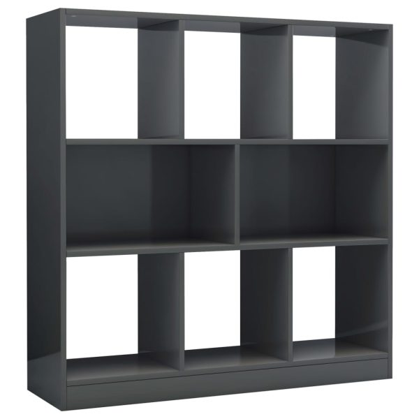 Bibliotecă, gri extralucios, 97,5×29,5×100 cm, PAL