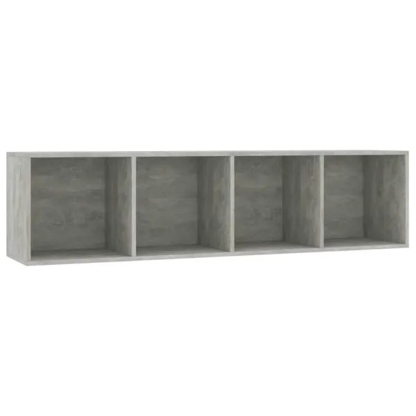 Bibliotecă/Comodă TV, gri beton, 143x30x36 cm