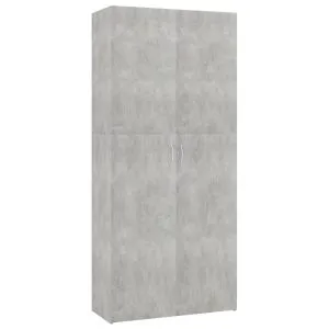 Pantofar, gri beton, 80×35,5×180 cm, lemn prelucrat