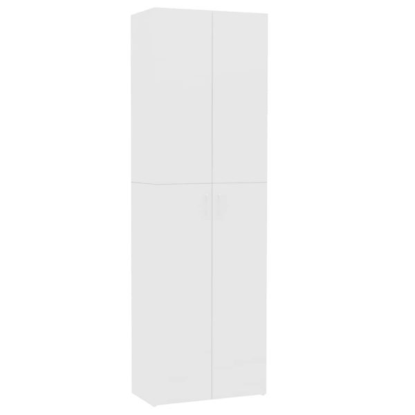 Dulap de birou, alb, 60x32x190 cm, lemn prelucrat