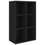 Bibliotecă/Servantă, negru, 66x30x98 cm, PAL