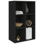 Bibliotecă/Servantă, negru, 66x30x98 cm, PAL