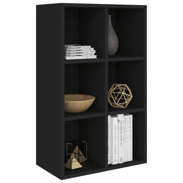Bibliotecă/Servantă, negru, 66x30x98 cm, PAL