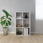 Bibliotecă/Servantă, alb extralucios, 66x30x98 cm, PAL