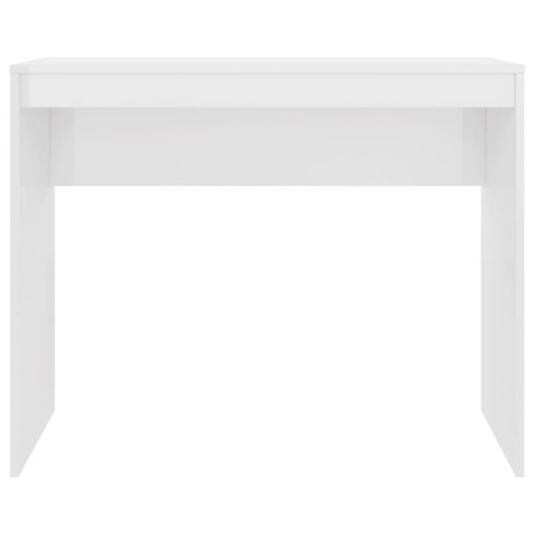 Birou, alb extralucios, 90x40x72 cm, lemn prelucrat