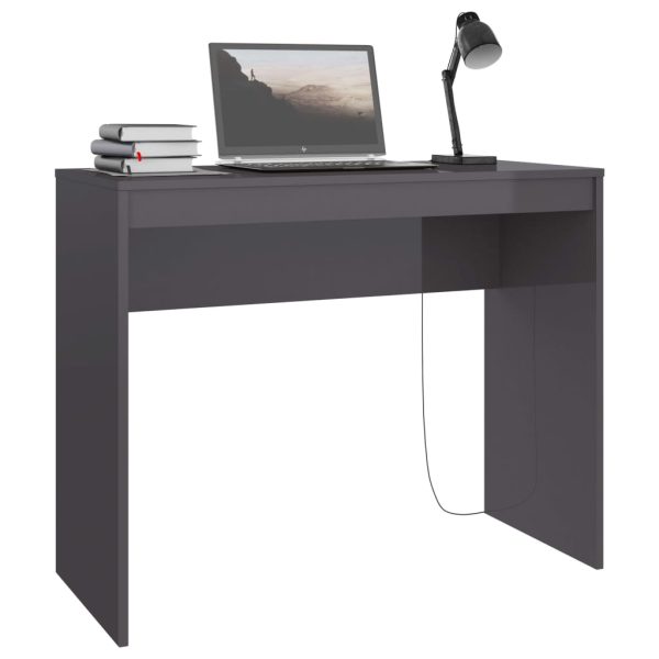 Birou, gri extralucios, 90x40x72 cm, lemn prelucrat