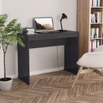 Birou, gri extralucios, 90x40x72 cm, lemn prelucrat