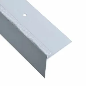 Profile trepte formă de F, 15 buc., argintiu, 90 cm, aluminiu