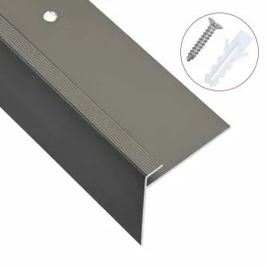 Profile trepte în formă de F, 15 buc., maro, 90 cm, aluminiu
