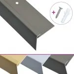 Profile trepte în formă de F, 15 buc., maro, 90 cm, aluminiu