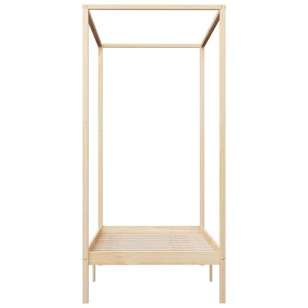 Cadru pat cu baldachin, 100×200 cm, lemn masiv de pin