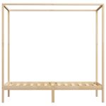 Cadru pat cu baldachin, 100×200 cm, lemn masiv de pin