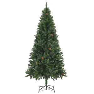 Brad de Crăciun artificial cu conuri de pin, verde, 180 cm