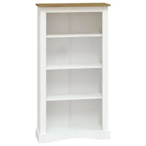 Bibliotecă 4 rafturi alb 80x29x150 cm pin mexican gama Corona