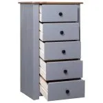Dulap, gri, 46x40x89 cm, lemn de pin, gama Panama