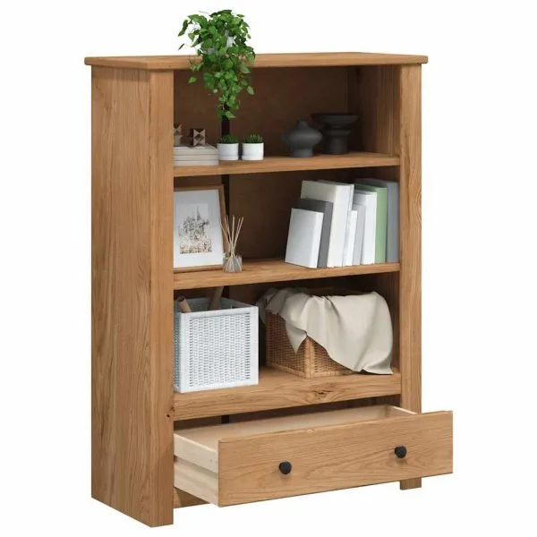 Bibliotecă, 80 x 35 x 110 cm, lemn masiv de pin, gama Panama