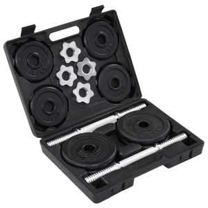 Set de gantere, 15 piese, 20 kg, fontă