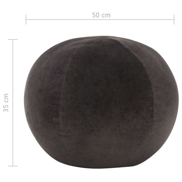 Taburet puf, antracit, 50 x 35 cm, catifea