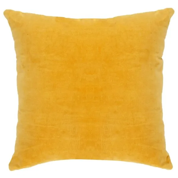 Perne decorative, 2 buc., galben, 45 x 45 cm, catifea bumbac