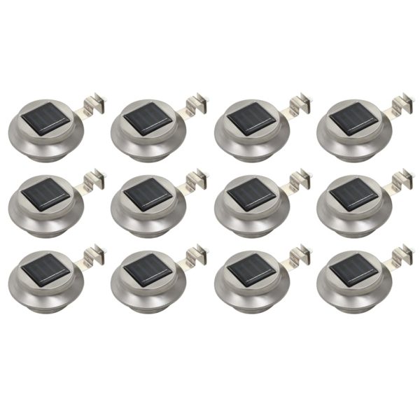 Lămpi solare de exterior LED, 12 buc., alb, 12 cm, rotund
