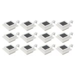 Lămpi solare de exterior, 12 buc., alb, 12 cm, pătrat, LED