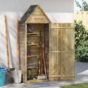 Magazie unelte de grădină cu ușă 69,5x32x178 cm lemn pin tratat