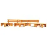 Set mobilier de grădină paleți, 6 piese, maro miere, lemn