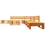 Set mobilier de grădină paleți, 6 piese, maro miere, lemn