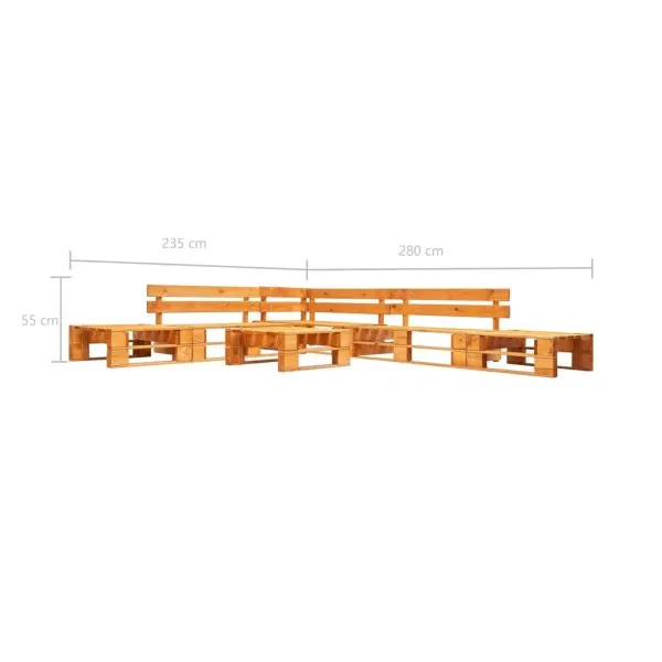 Set mobilier de grădină paleți, 6 piese, maro miere, lemn