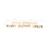 Set mobilier de grădină paleți, 6 piese, natural, lemn