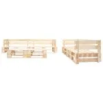 Set mobilier de grădină din paleți, 6 piese, natural, lemn