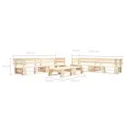 Set mobilier de grădină din paleți, 6 piese, natural, lemn