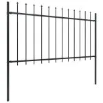 Gard de grădină cu vârf suliță, negru, 3,4 m, oțel
