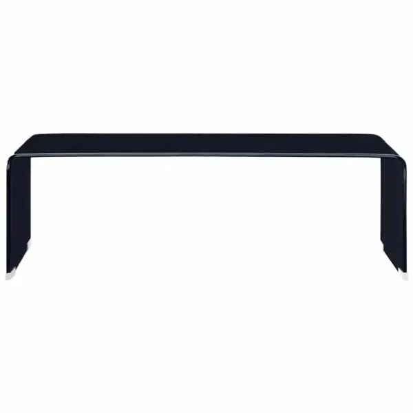 Măsuță de cafea, negru, 98x45x31 cm, sticlă securizată