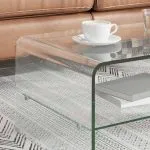 Măsuță de cafea, transparent, 50x45x33 cm, sticlă securizată