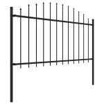 Gard de grădină cu vârf suliță, negru, 11,9 m, oțel