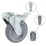 Roți pivotante cu gaură pentru șurub, 32 buc., 100 mm
