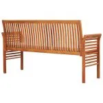 Bancă grădină cu 3 locuri & pernă, 150 cm, lemn masiv acacia