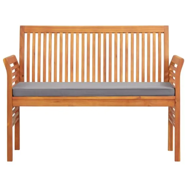 Bancă grădină cu 2 locuri & pernă, 120 cm, lemn masiv acacia