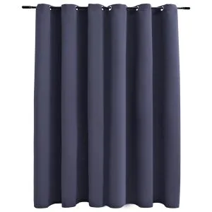 Draperie opacă cu inele metalice, antracit, 290 x 245 cm