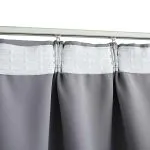 Draperii opace cu cârlige, 2 buc., gri, 140 x 175 cm