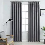Draperii opace cu cârlige, 2 buc., gri, 140 x 175 cm