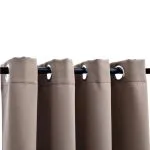 Draperie opacă cu inele metalice, gri taupe, 290 x 245 cm
