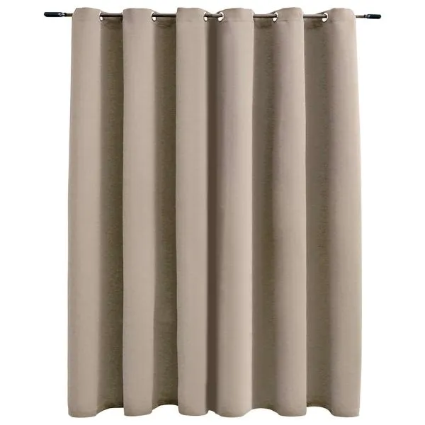 Draperie opacă cu inele metalice, bej, 290 x 245 cm