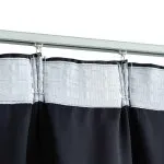 Draperii opace cu cârlige, 2 buc., antracit, 140 x 245 cm