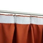 Draperii opace cu cârlige, 2 buc., ruginiu, 140 x 245 cm