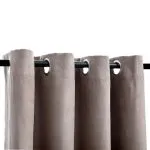 Draperii opace cu inele metalice, 2 buc., gri taupe, 140×225 cm