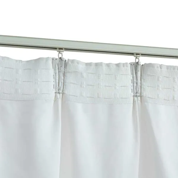Draperii opace cu cârlige, 2 buc., ivoriu, 140 x 245 cm