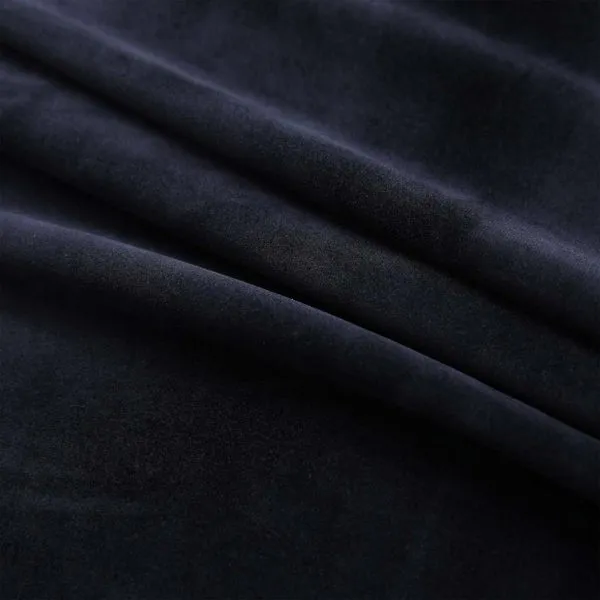 Draperie opacă cu inele metalice, negru, 290 x 245 cm, catifea
