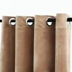 Draperii opace cu inele, 2 buc., bej, 140 x 225 cm, catifea
